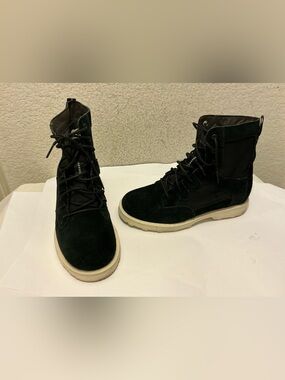 Sorel Caribou Black Suede Nylon Waterproof Military Style Boots Womens 7.5/38.5